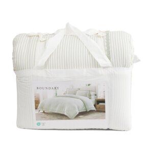 BOUNDARY Rickrack Border Striped Comforter Set